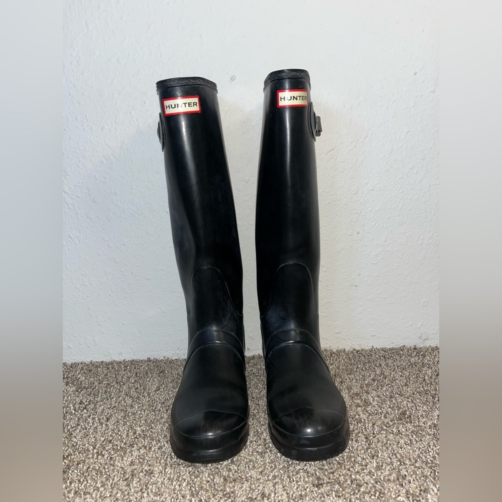 Women’s 9 Black Gloss Hunter Boots